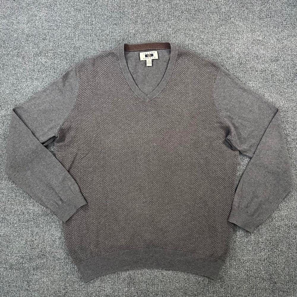 Joseph Abbound Mens Cashmere Blend Sweater Lightweight Textured Natural Fiber XL